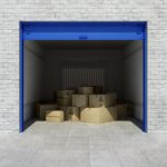 Open,Self,Storage,Unit,Full,Of,Cardboard,Boxes.,3d,Rendering